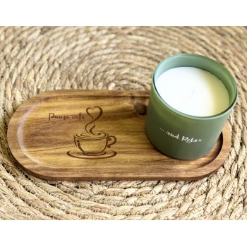 Dessous de tasse avec bougie