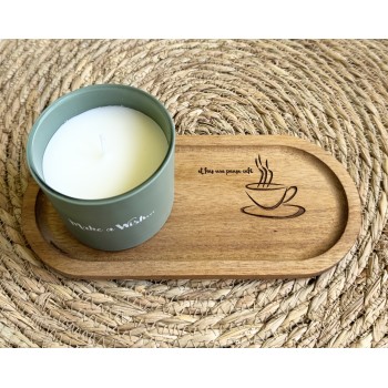 Dessous de tasse avec bougie