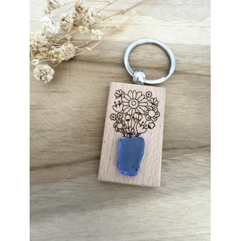 Porte clé verre poli