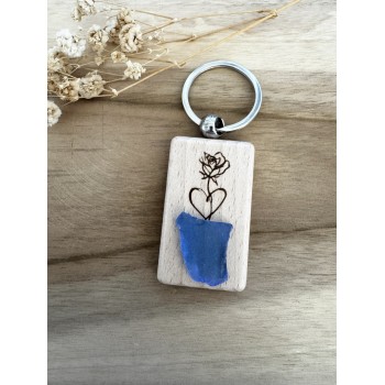 Porte clé verre poli